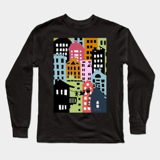 Nightscape City Buildings Long Sleeve T-Shirt